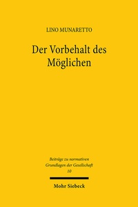 Abbildung von: Der Vorbehalt des Möglichen - Mohr Siebeck