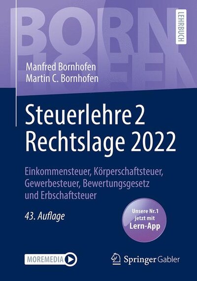 Abbildung von: Steuerlehre 2 Rechtslage 2022 - Springer Gabler
