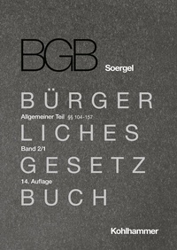 Abbildung von: Bürgerliches Gesetzbuch mit Einführungsgesetz und Nebengesetzen (BGB) - Band 2/1 - Kohlhammer