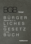 Cover: B&uuml;rgerliches Gesetzbuch mit Einf&uuml;hrungsgesetz und Nebengesetzen (BGB) - Band 1 - Kohlhammer