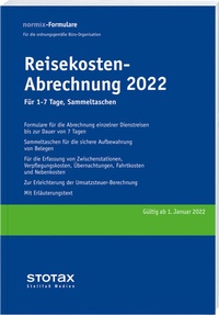 Abbildung von: Reisekosten-Abrechnung 2022, für 1-7 Tage, Sammeltaschen - Stollfuß