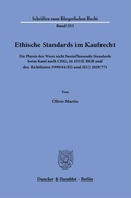 Abbildung von: Ethische Standards im Kaufrecht - Duncker & Humblot