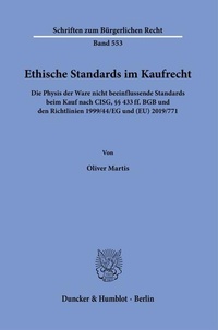 Abbildung von: Ethische Standards im Kaufrecht - Duncker & Humblot
