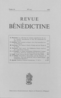 Abbildung von: Revue Bénédictine - Brepols