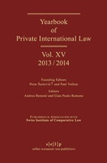 Cover: Yearbook of Private International Law - Sellier. European Law Publishers