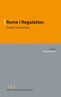 Cover: Rome I Regulation - Sellier. European Law Publishers