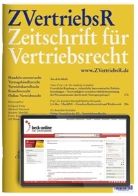 Enlarge image Cover: Zeitschrift für Vertriebsrecht - ZVertriebsR - C.H.BECK