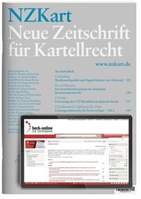 Abbildung von: NZKart - Neue Zeitschrift für Kartellrecht - C.H.BECK