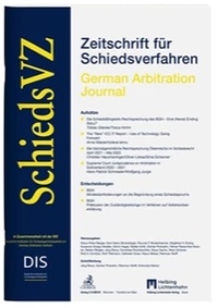 Abbildung von: SchiedsVZ - Zeitschrift für Schiedsverfahren - C.H.BECK