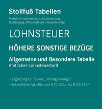Abbildung von: Tabelle, Lohnsteuer 2022 Höhere Sonstige Bezüge - Stollfuß