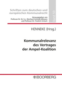 Abbildung von: Kommunalrelevanz des Vertrages der Ampel-Koalition - Boorberg
