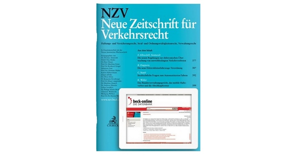 NZV Neue Zeitschrift für Verkehrsrecht Schweitzer Fachinformationen