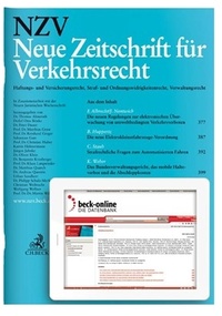 Abbildung von: NZV Neue Zeitschrift für Verkehrsrecht - C.H.BECK