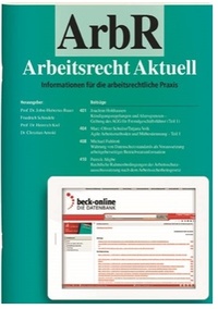 Bild vergrößern Bild: ArbR - Arbeitsrecht Aktuell - C.H.BECK