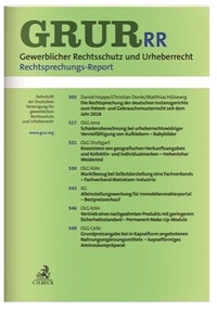 Abbildung von: GRUR-RR - Gewerblicher Rechtsschutz und Urheberrecht Rechtsprechungs-Report - C.H.BECK