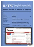 Cover: RdTW - Zeitschrift f&uuml;r das Recht der Transportwirtschaft - C.H.BECK