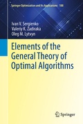 Cover: Elements of the General Theory of Optimal Algorithms - Springer