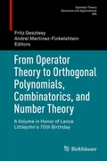 Cover: From Operator Theory to Orthogonal Polynomials, Combinatorics, and Number Theory - Birkh&auml;user