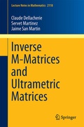Cover: Inverse M-Matrices and Ultrametric Matrices - Springer