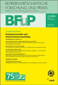 Abbildung von: Entrepreneurship und Unternehmensnachfolge - BFuP 2/2023 - NWB
