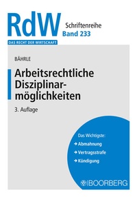 Abbildung von: Arbeitsrechtliche Disziplinarmöglichkeiten - Boorberg