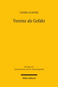 Abbildung von: Vereine als Gefahr - Mohr Siebeck