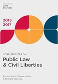 Cover: Core Statutes on Public Law & Civil Liberties 2016-17 - Palgrave Macmillan