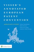 Cover: Visser's Annotated European Patent Convention 2023 Edition - Kluwer Law International