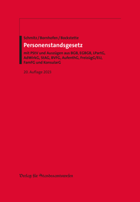 Abbildung von: Personenstandsgesetz - Verlag für Standesamtswesen