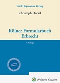 Cover: K&ouml;lner Formularbuch Erbrecht - Carl Heymanns Verlag