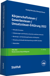 Abbildung von: Körperschaftsteuer-, Gewerbesteuer-, Umsatzsteuer-Erklärung 2022 - Stollfuß