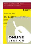 Cover: Der GmbH-Gesch&auml;ftsf&uuml;hrer - Online - NWB