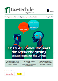 Abbildung von: tax-tech.de Magazin 01/2023 - FFI-Verlag