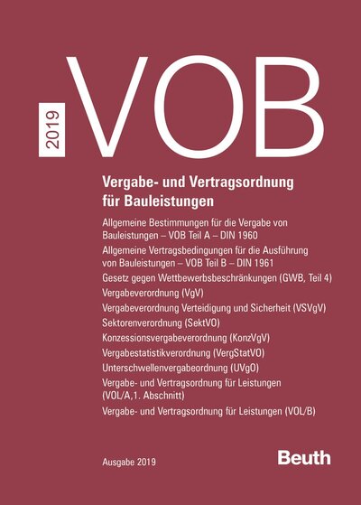 Abbildung von: VOB Zusatzband 2019 - Beuth