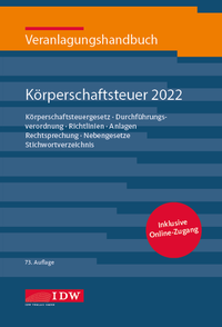 Abbildung von: Veranlagungshandbuch Körperschaftsteuer 2022 - IDW