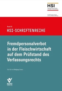 Abbildung von: Fremdpersonalverbot in der Fleischwirtschaft auf dem Prüfstand des Verfassungsrechts - Bund-Verlag