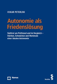 Abbildung von: Autonomie als Friedenslösung - Nomos