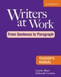 Cover: Writers at Work: From Sentence to Paragraph Teacher's Manual - Cambridge University Press