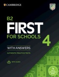 Cover: B2 First for Schools 4 Student's Book with Answers with Audio with Resource Bank - Cambridge University Press