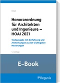 Abbildung von: Honorarordnung für Architekten und Ingenieure - HOAI 2021 (E-Book) - Reguvis Fachmedien