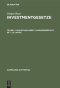 Cover: Investmentgesetze  - De Gruyter