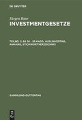 Cover: Investmentgesetze  - De Gruyter