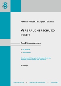 Abbildung von: Verbraucherschutzrecht - Hemmer-Wüst