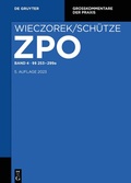 Cover: Zivilprozessordnung und Nebengesetze: ZPO - Band 4 - De Gruyter