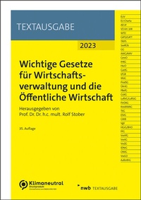 Abbildung von: Wichtige Gesetze für Wirtschaftsverwaltung und die Öffentliche Wirtschaft - NWB