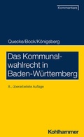 Cover: Das Kommunalwahlrecht in Baden-W&uuml;rttemberg - Kohlhammer