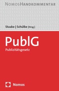 Cover: Publizit&auml;tsgesetz: PublG - Nomos