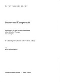 Cover: Staats- und Europarecht - Bernhardt, Horst