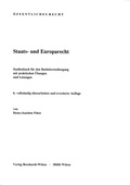 Cover: Staats- und Europarecht - Bernhardt, Horst