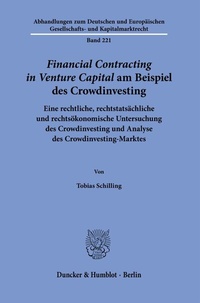 Abbildung von: >Financial Contracting in Venture Capital< am Beispiel des Crowdinvesting - Duncker & Humblot